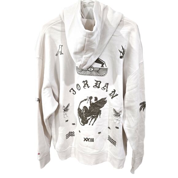 Jordan Size 2XL Men's Cream Umar Rashid X Artist Fleece Hoodie - Picture 10 of 13